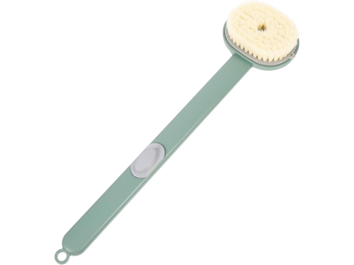 Escova Corporal Esfoliante Toyandona, Acabamento Impecável, Cabo Longo, Base Em Pp Verde, Confortável Para Uso Diário