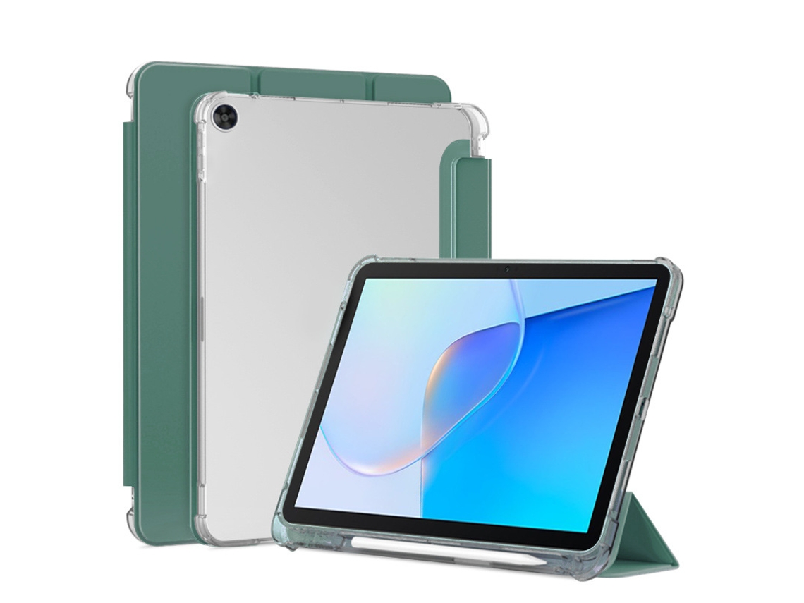 Capa Com Suporte Para Caneta Para Tablet Honor V9 11.5 Polegadas, Transparente Rígida Com Três Dobras. Verde Hexinyigjly