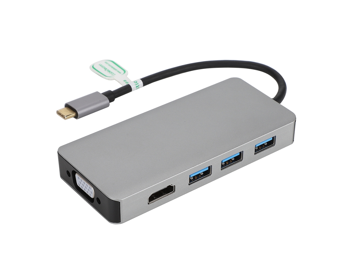 2026zentro-conversor Multifuncional Type C Com Interface De Expansão Vgahdmiusb3.0 X3 Para Vídeo Hd 4k