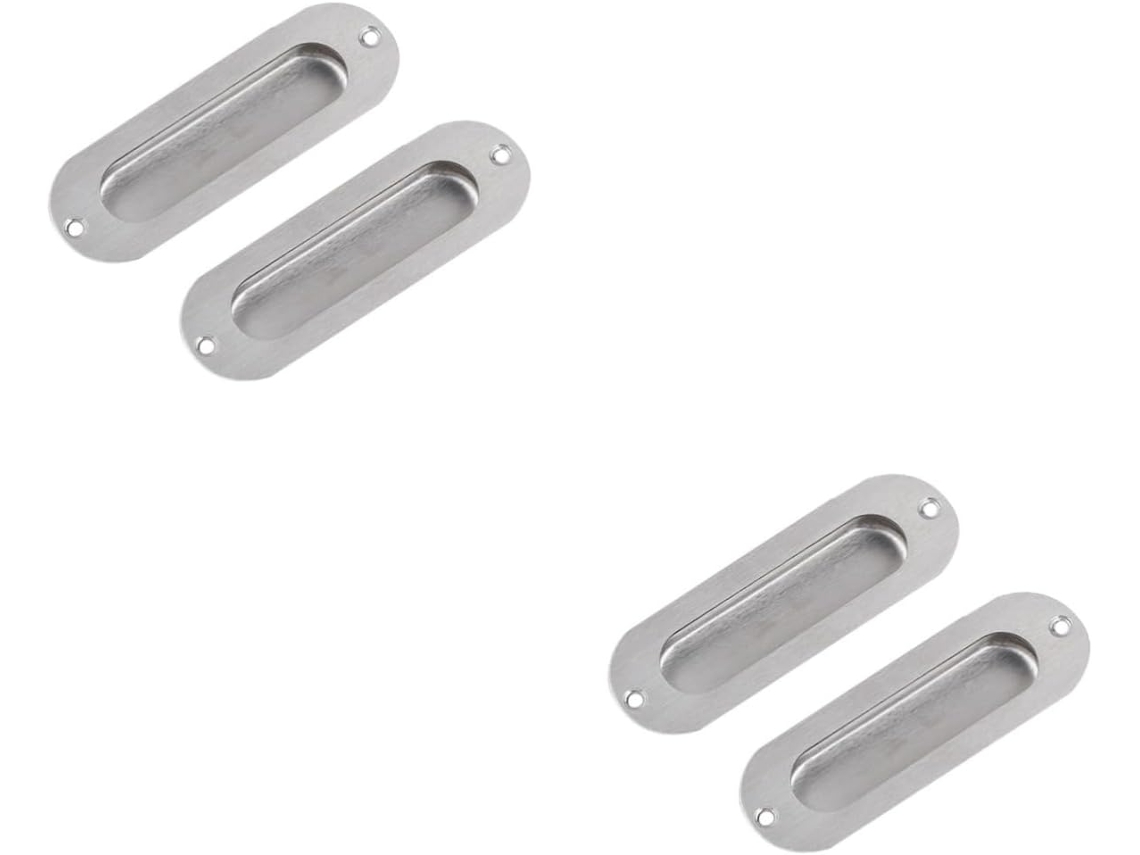 Conjunto De 4 Puxadores Invisíveis Modernos Angooily Para Armários Cozinha, Puxadores Simples Em Aço Inoxidável Para