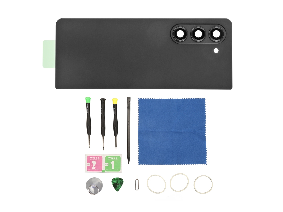 Cubierta Trasera de Cristal con Adhesivo y Herramientas para Samsung Galaxy Z Fold 5 5G F946 en Negro