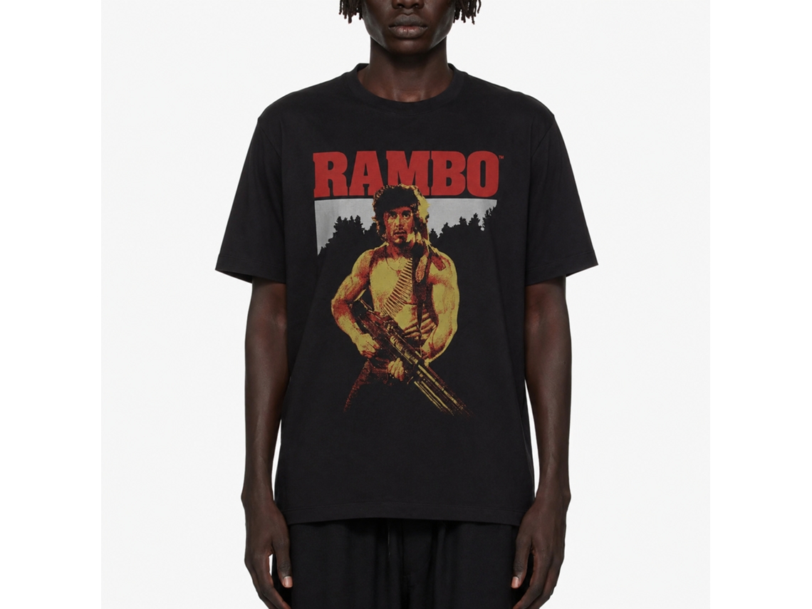 Rockinstone Rambo Movie Real Rambo Movie Black Adult T-shirt Size:xxxl