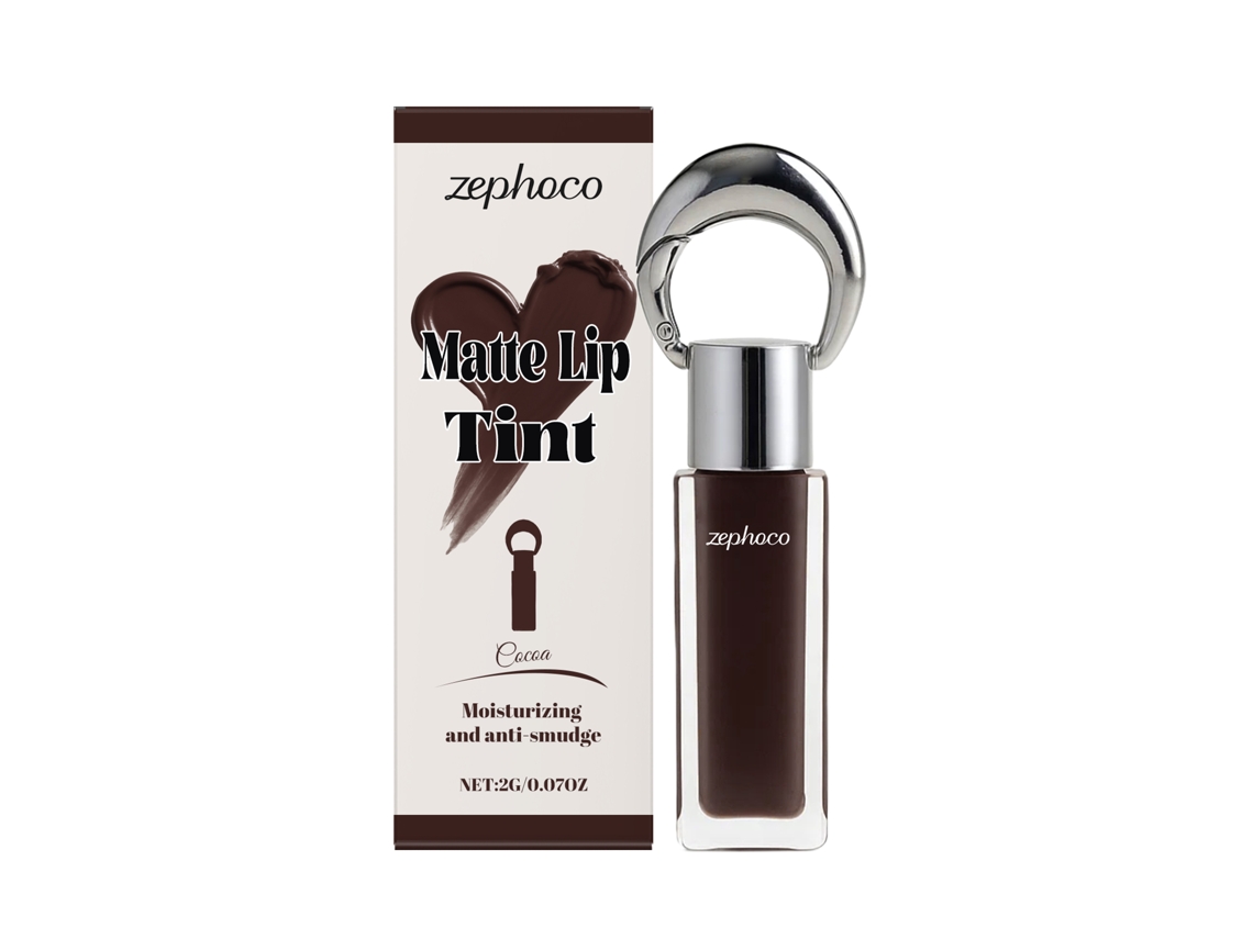 Brilho Labial Mate Seda na Cor Cacau, Perfeito para Looks Sofisticados LAXISCREED