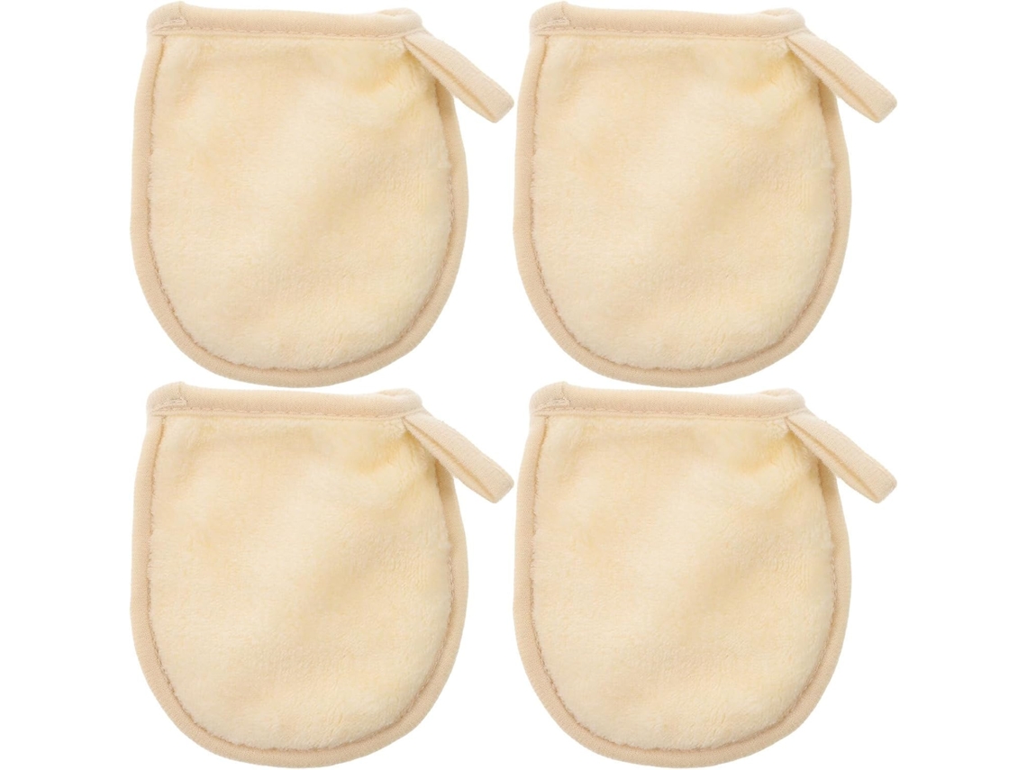 Conjunto de 4 peças reutilizáveis para limpeza facial suave, maquiagem e remoção de pó.