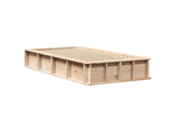 Conjunto 1 Estrutura Da Cama Vidaxl Castanho Madeira De Pinho Maciça (100 X 200 Cm)