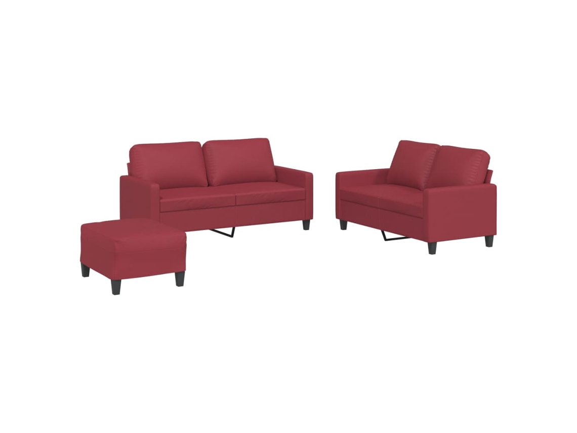 Sofa Set, Sofa Sets Vidaxl Vermelho Couro Artificial (n/a)