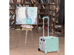 Carrinho Armazen. Dobrável Veículo De Compras Com 2 Rodas Capacidade 32l Para Casa 41.5x32.5x85 Cm Verde