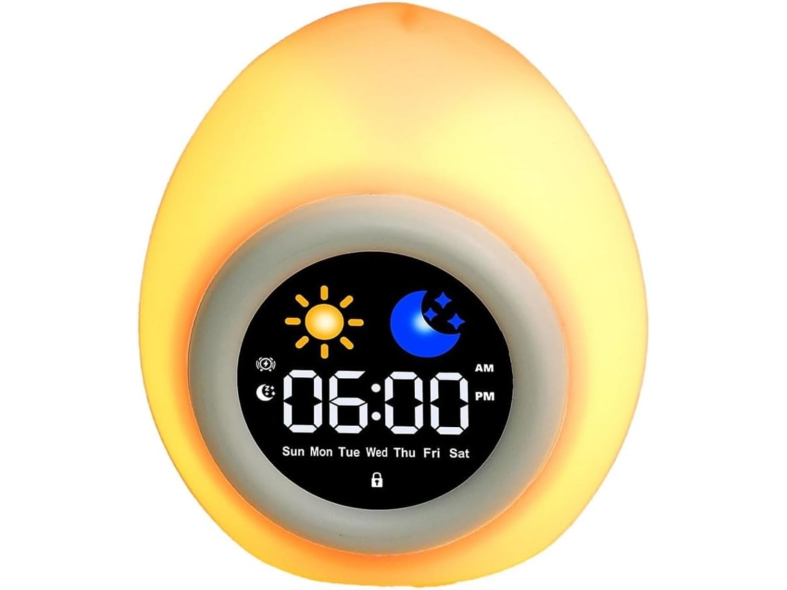 Despertador Infantil E Para Bebês, Luz Noturna Sensível Ao Toque Com 6 Modos De Ruído Branco, Despertador Infantil