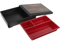 Marmita Japonesa Zerodeko Em Plástico Preto Com 3 Compartimentos, Grande Capacidade E Design Compacto, Ideal Para Almoço