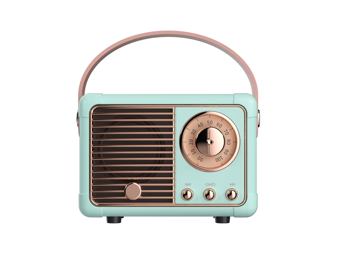 Caixa De Som Bluetooth Retro Clássica Portátil Mini Sem Fio Para Exterior Azul