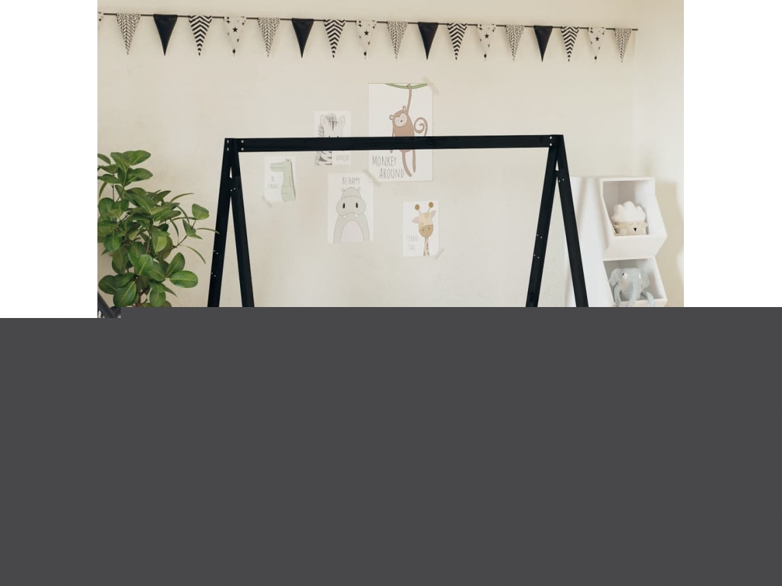 Vidaxl Estrutura De Cama Infantil 80x160 Cm Pinho Maciço Preto