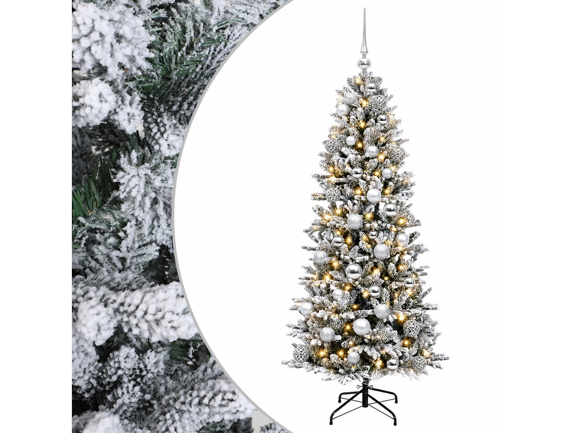 Conjunto 1 Árvore De Natal Artificial Vidaxl Branco Pvc (150 Cm)
