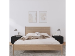 Vidaxl Mesas De Cabeceira 2 Pcs 40x34x35 Cm Pinho Maciço Preto