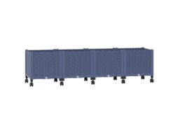 Conjunto 1 Vaso De Jardim Vidaxl Cinzento Polipropileno (160 X 40 X 48 Cm)