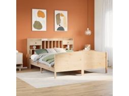 Vidaxl Cama Com Estante Sem Colchão 180x200 Cm Pinho Maciço