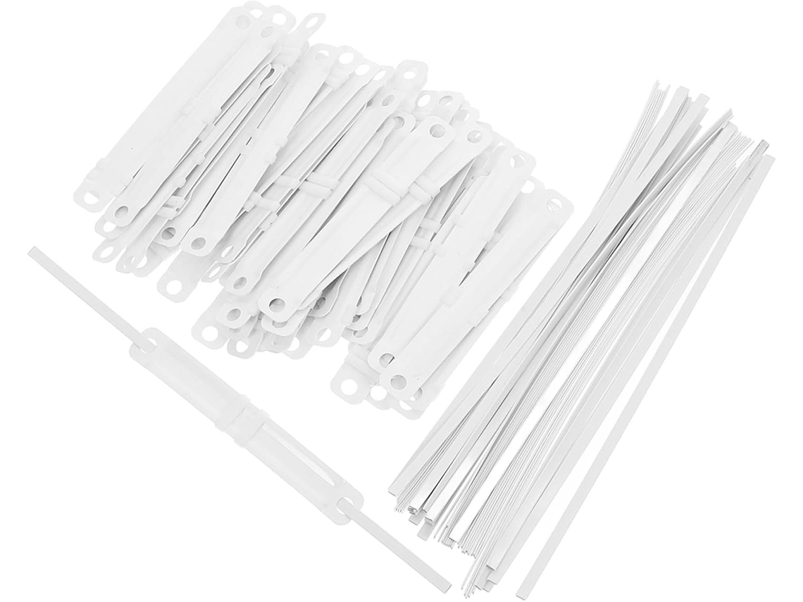 Clips De Plástico Branco Com Design Genérico 2 Furos Para Organização Documentos, Ideais Para Escritórios E Residências
