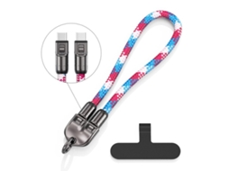Cabo De Carregamento Tipo C 30cm 240w Com Pulseira Curta Anti-perda Para Celular