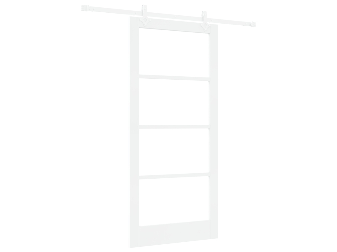 Conjunto 1 Porta Deslizante Vidaxl Branco Madeira De Pinho Maciça (93 X 202 Cm)