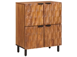 Vidaxl Buffet Com Porta Acabamento Em Acácia Marrom 60 X 33 X 75 Cm