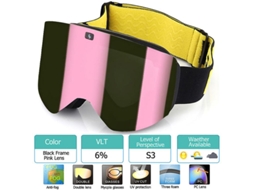 Óculos de esqui com lente polarizada de camada dupla magnética, proteção UV400 contra quedas, ideais para esqui e snowboard, óculos de esqui para uso doméstico e feminino.