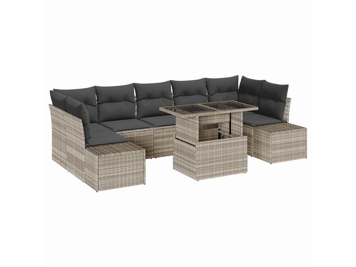 Maison Exclusive - Conjunto De Sofá De Jardim 8 Pcs Cinza Claro E Cinza Escuro