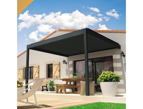 PERGOLA LOLITE Cinza Antracite 4,00x4,613 Motorizado com telecomando