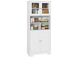 Armário de Cozinha Melamina de Madeira Cor Branco 60x30x145,5 cm Homcom