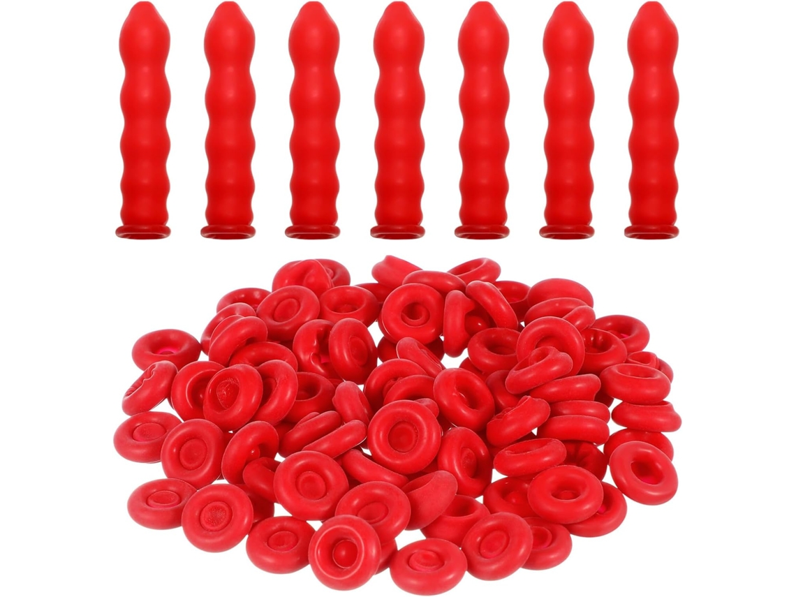 Pacote Com 100 Tampas Para Tubos De Silicone, À Prova D'água E Reutilizáveis.