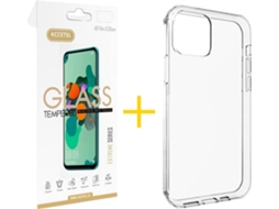Kit Capa + Película 1 X iPhone 12 Pro Max Skyhe Silicone Transparente Fosco