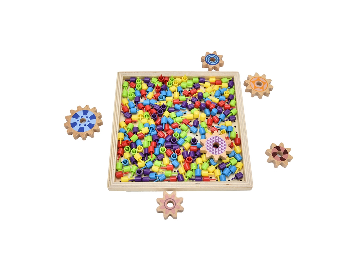Mali brinquedo Educativo de Cogumelo de Madeira para Crianças Jogo de Quebra cabeça com Prego