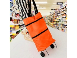 Sacola de Compras Dobrável com Rodas Sacola de Compras Reutilizável e Dobrável 2 em 1 para Casa, Laranja GOKOCO