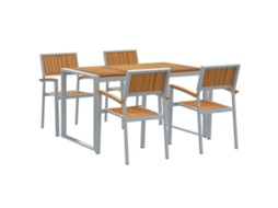 Maison Exclusive - Conjunto De Jantar Para Jardim 5 Pcs Cinzeto