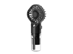 Ventilador Portátil | Compacto, Dobrável, Com Pulverizador E Interface Usb - Preto