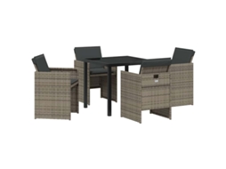 Maison Exclusive - Conjunto De Jantar Para Jardim 5 Pcs Cinzeto Vime Pe