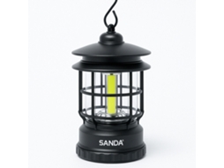 Lanterna Led Com 2 Modos De Luz, Estilo Vintage Sanda Sd 5762 Preto