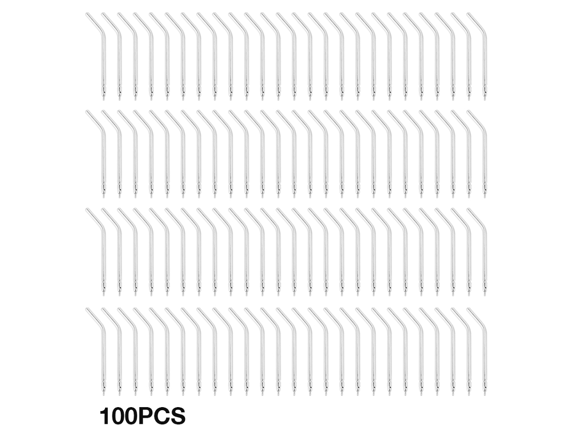 Kit de 100 bicos metálicos autoclaváveis para seringa dental tradicional de ar e água S/MARCA