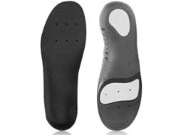 Insole de Suporte Articular para Plantar Fasciite Pé Plano Tamanho 45 47 Preto com Buracos de Ar