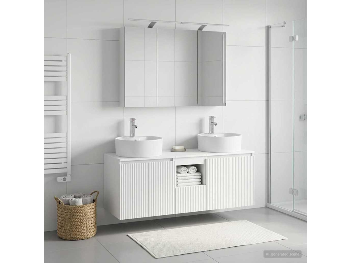 Vidaxl Conjunto De Armários Para Banheiro 4 Unid. Branco