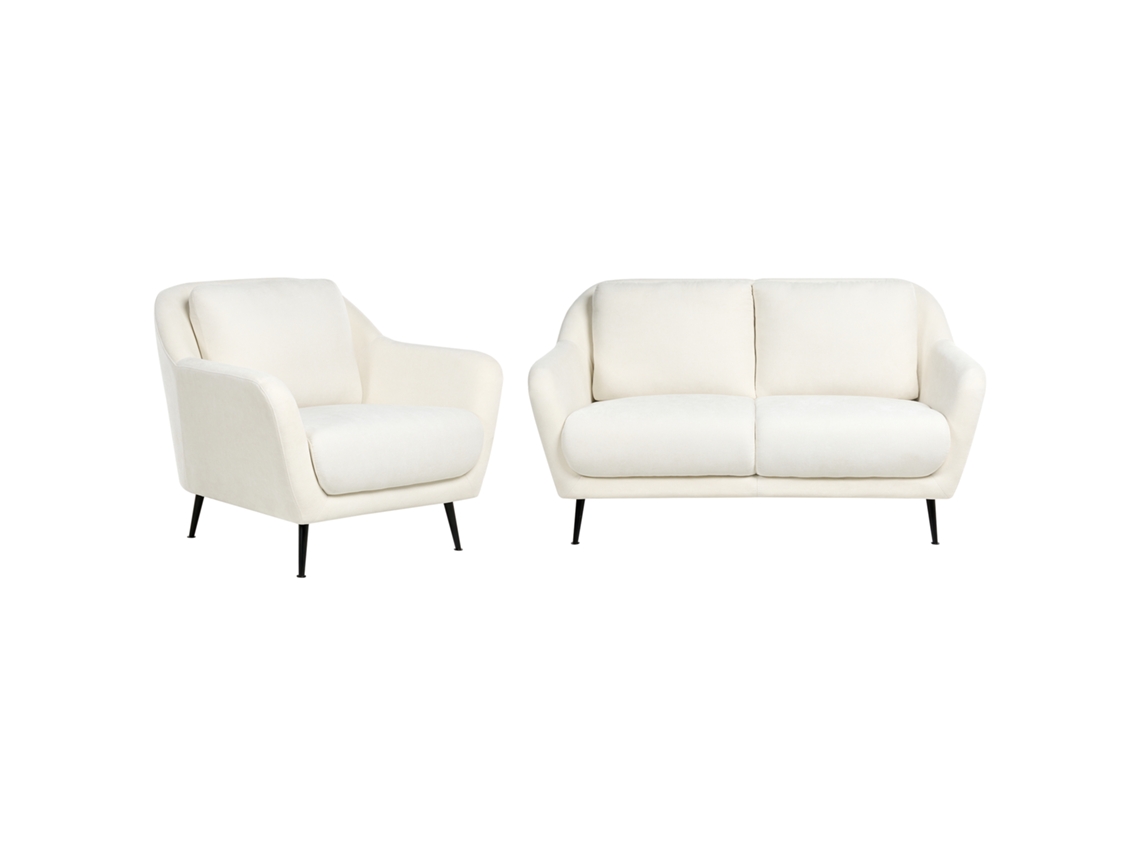 Sofá Em Chenille Macio E Fácil De Manter Beliani Eiby De Chenille Branco 148x91x80