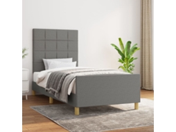 Vidaxl Estrutura de Cama Sem Colchão 90x190 Cm Tecido Cinzento escuro