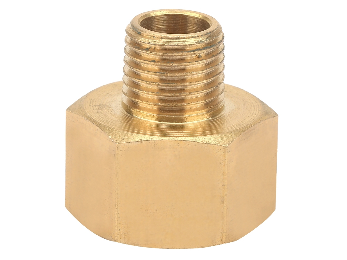 Adaptador De Conexão De Tubo De Latão Para Manômetro 1/4" Bspt Macho Para 1/2" Npt Fêmea