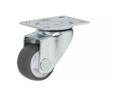 Conjunto De 4 Rodízios Giratórios Pretos De 38 Mm Sem Freios, Para Transporte De Móveis Klb Aquaforge