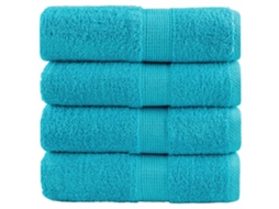 Vidaxl Toalhas De Bidé Premium Solund 4 Pcs 30x50 Cm 600 Gsm Turquesa