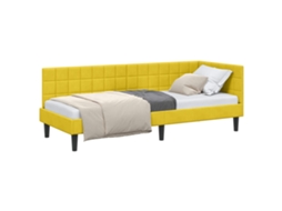 Conjunto 1 Estrutura De Cama De Dia Vidaxl Amarelo Veludo (80 Cm X 200 Cm)