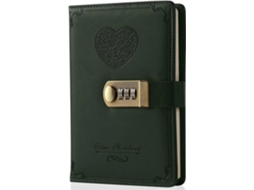Diário Com Cadeado Para Meninas - Caderno De Couro Senha, Estilo Fofo E Secreto, Trava Combinação, Tamanho B6 (13,5 X 19,8 Cm), Id-aquaforge