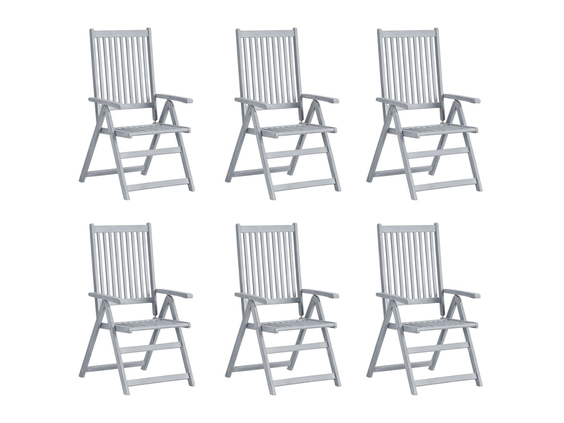 Maison Exclusive - Cadeiras Jardim Reclináveis C/ Almofadões 6 Pcs Acácia Maciça