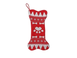 Pacote Com 2 Meias De Natal Vermelhas De Malha Para Cachorro, Meias Grandes Em Formato De Osso Para Decoração De Natal Olysi Shop