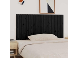 Vidaxl Cabeceira De Parede 185x3x90 Cm Madeira De Pinho Maciça Preto