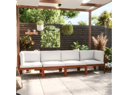 Banco De Jardim 4 Lugares C/ Almofadão Madeira De Acácia Maciça Dkd Home Decor