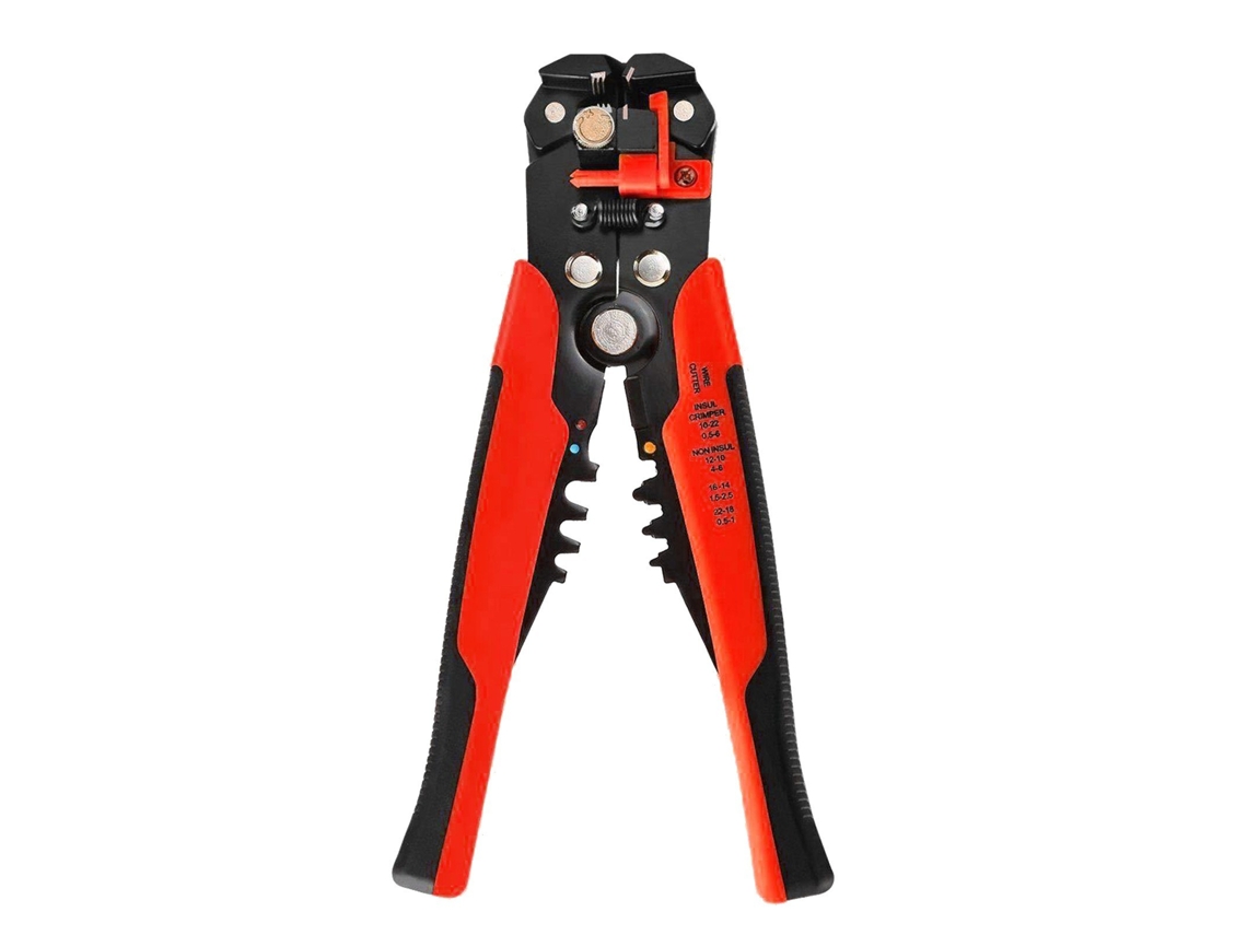 Descascador de Fio de Cabo de 8 Polegadas Alicate Automático para Descascar Fio Ferramenta de Fixação de Fio Crimpadores de Cabo de Isolamen Vermelho